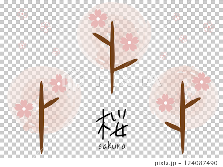 櫻花裝飾。櫻花裝飾。春季裝飾套裝。 櫻花裝飾。櫻花裝飾。春季裝飾套裝。 124087490