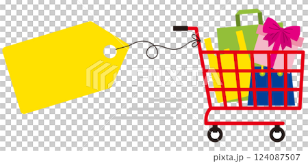 Sale decoration. Bargain sale material. Discount and bargain sale decoration for advertisements and flyers. 124087507