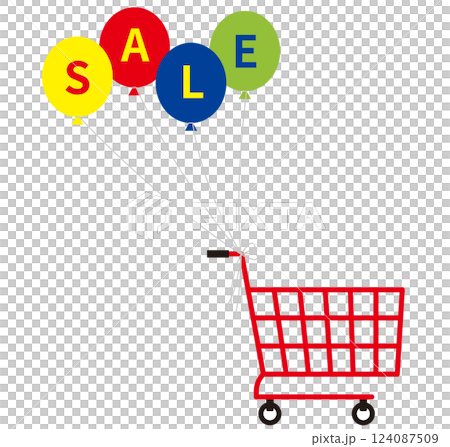 Sale decoration. Bargain sale material. Discount and bargain sale decoration for advertisements and flyers. 124087509