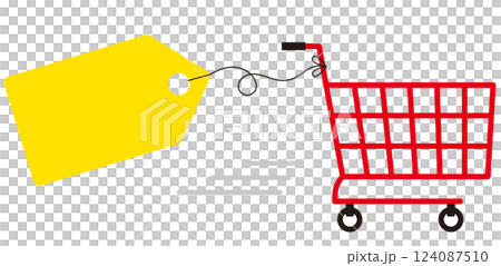 Sale decoration. Bargain sale material. Discount and bargain sale decoration for advertisements and flyers. 124087510