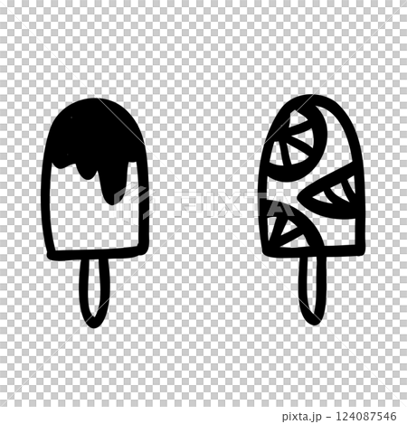 Simple ice cream illustration material 124087546