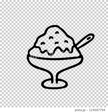簡單刨冰插圖素材 124087794