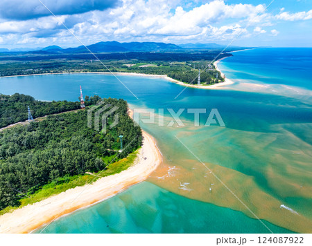 Amazing sea background,Summer blue sky over sea background,Beautiful ocean at Phuket island Thailand,High angle view drone shot Amazing sea background,Summer blue sky over sea background,Beautiful ocean at Phuket island Thailand,High angle view drone shot 124087922