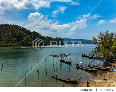 Aerial view Beautiful natural landscape over sea in Thailand 124088005