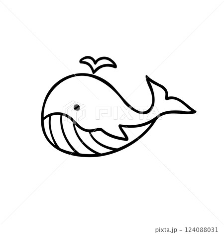 シンプルなクジラのイラスト素材 124088031