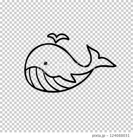 シンプルなクジラのイラスト素材 124088031