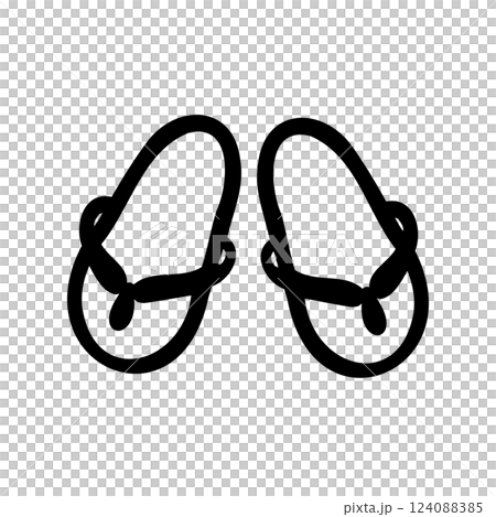 シンプルなサンダルのイラスト素材 シンプルなサンダルのイラスト素材 124088385