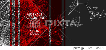 Abstract geometric 3d sphere made of points and lines. Futuristic technology style. 124088513