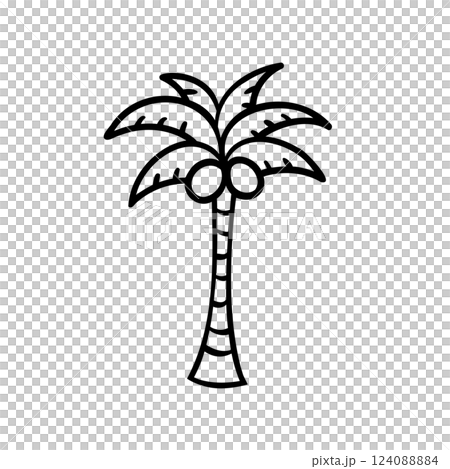 シンプルなヤシの木のイラスト素材 124088884