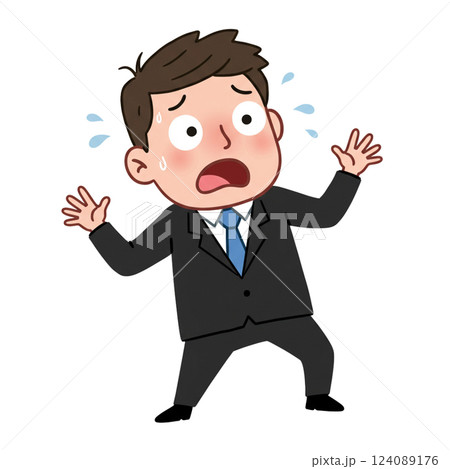 焦るサラリーマン 焦るサラリーマン 124089176