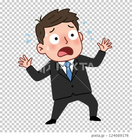 焦るサラリーマン 焦るサラリーマン 124089176