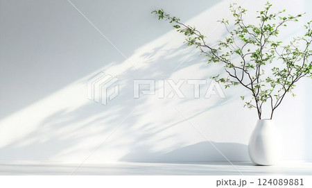 ドウダンツツジと白壁02 ドウダンツツジと白壁02 124089881