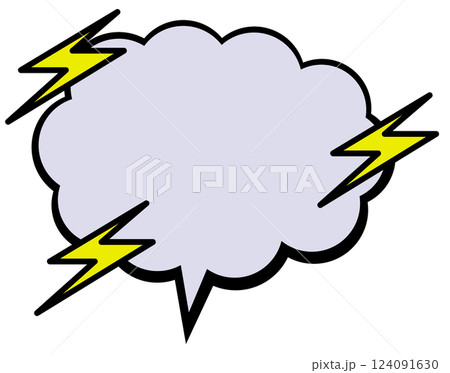 漫画などで怒ったり怒鳴ったりする言葉の吹出イラスト 124091630