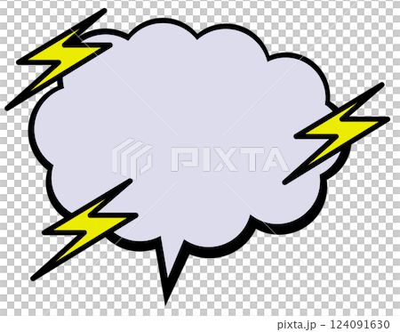漫画などで怒ったり怒鳴ったりする言葉の吹出イラスト 124091630