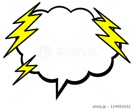 漫画などで怒ったり怒鳴ったりする言葉の吹出イラスト 124091632