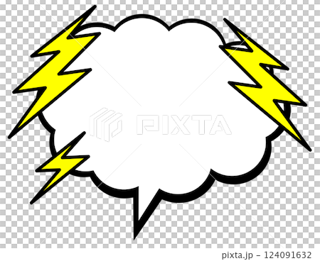 漫画などで怒ったり怒鳴ったりする言葉の吹出イラスト 124091632