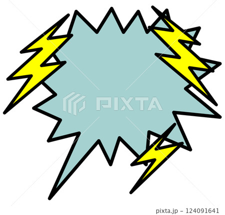 漫画などで怒ったり怒鳴ったりする言葉の吹出イラスト 124091641