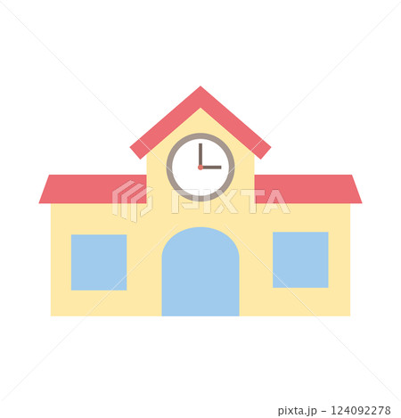 シンプルな幼稚園・保育園の園舎 124092278