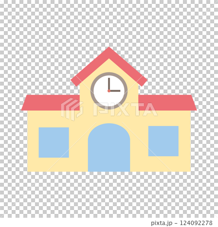 シンプルな幼稚園・保育園の園舎 124092278