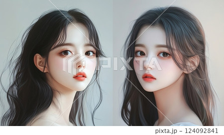 Captivating Hyperrealistic Portraits of Adorable Korean Girls Radiating Innocence and Charm in Soft Pastel Hues with Gentle Morning Sunlight Accentuating Natural Beauty Captivating Hyperrealistic Portraits of Adorable Korean Girls Radiating Innocence and Charm in Soft Pastel Hues with Gentle Morning Sunlight Accentuating Natural Beauty 124092841