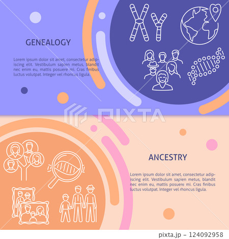 Genealogy and ancestry banner template Genealogy and ancestry banner template 124092958