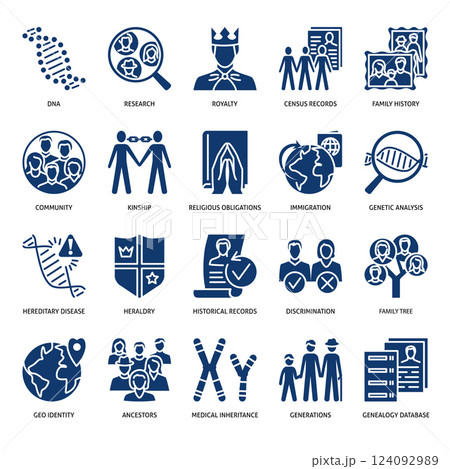 Genealogy and family history icon set 124092989