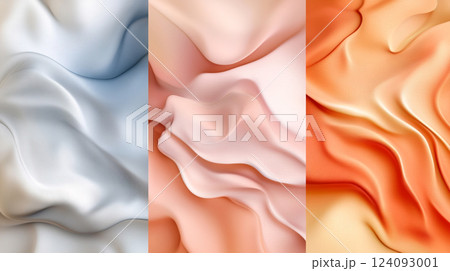 Immersive Abstract Landscape: A Harmonious Fusion of Warm and Cold Colors with Smooth Gradients and Textures that Evoke Depth and Dimension, Inspiring Creativity and Emotion 124093001