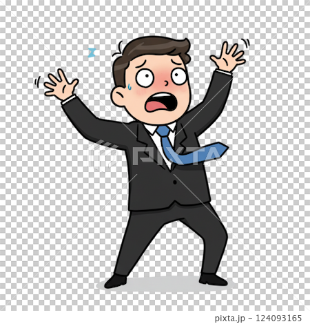 一位驚訝的商人的插圖 一位驚訝的商人的插圖 124093165