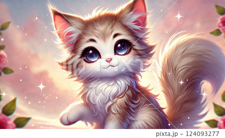 星の中で輝く猫 124093277
