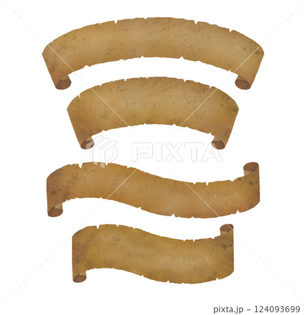 アーチ状と波打った古紙セット 124093699