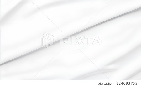 Blank white crumpled fabric material mock up, top view. 124093755