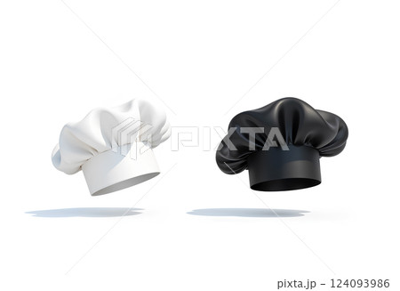 Blank black and white chef hat mock up, no gravity. 124093986