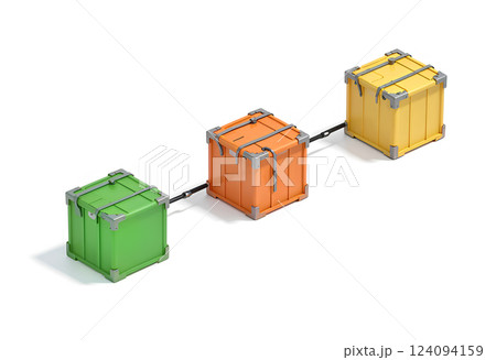 Blank colored delivery bag mockup, side view. 124094159