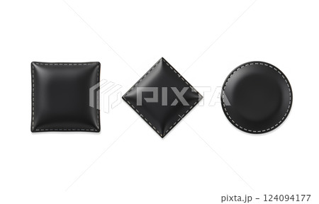 Blank black square, rhombus and round mockup, isolated 124094177