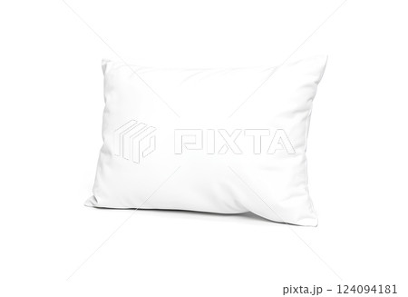Blank white pillow mockup, isolated, top view. 124094181