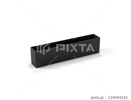 Blank black transparent acrylic desk block mockup, 3d rendering. Dark glass name plate design mock up. Grey plastic name plate template isolated on white. Corporate stationery plexiglass. 124094242