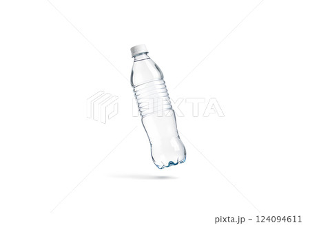 Blank transparent plastic bottle with water mockup, no gravity. Blank transparent plastic bottle with water mockup, no gravity. 124094611