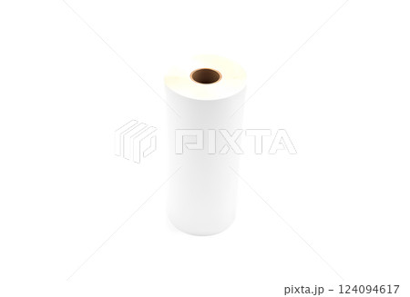 Blank white paper towel mock up stand isolated. 124094617