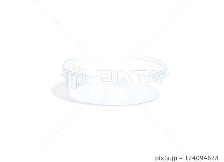 Blank white transparent plastic pail with lid mockup, isolated. 124094628