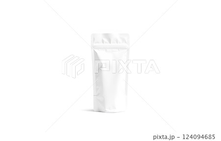 Blank white zipper pouch mockup stand isolated. 124094685