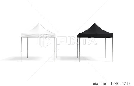Blank black and white pop-up canopy tent mock up, isolated. 124094718