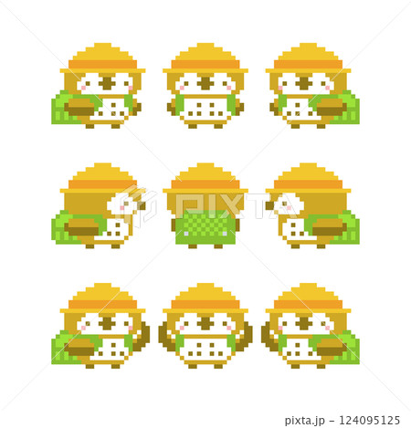 小学生のフクロウのドット絵 124095125