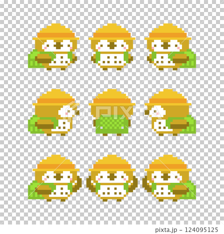 小学生のフクロウのドット絵 124095125