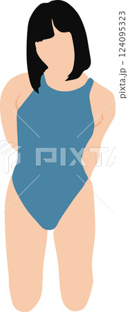 ポーズをとる水着を着た女性のイラスト 124095323