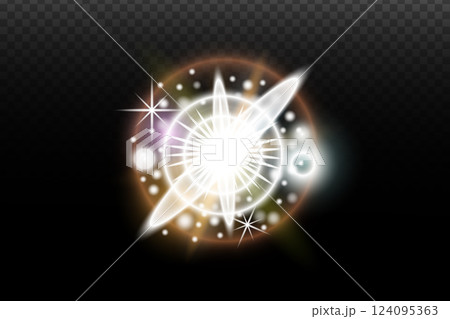 glowing light effect on transparent background 124095363