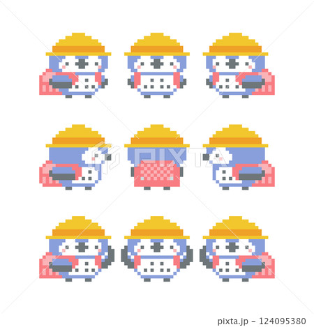 小学生の青色フクロウのドット絵 小学生の青色フクロウのドット絵 124095380