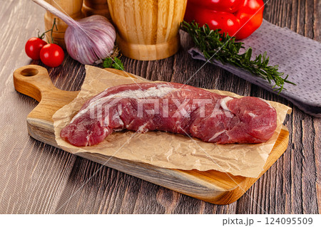 Raw pork meat tenderloin fillet Raw pork meat tenderloin fillet 124095509