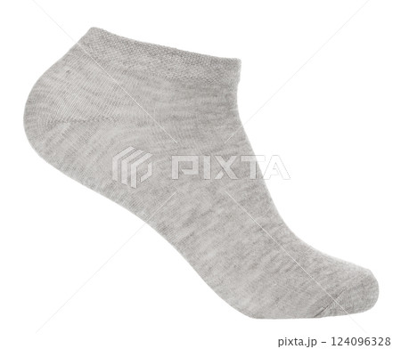 Single grey low cut ankle sock isolated 124096328