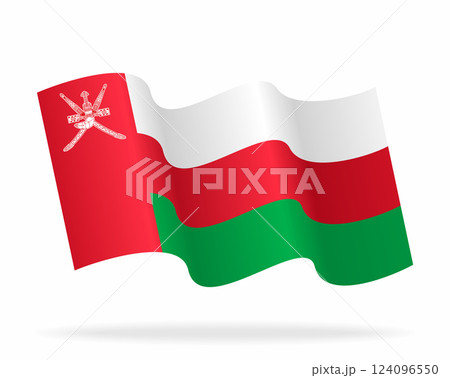 Omani flag wavy background layout. Vector illustration. 124096550