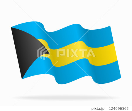 Bahamian flag wavy background layout. Vector illustration. Bahamian flag wavy background layout. Vector illustration. 124096565